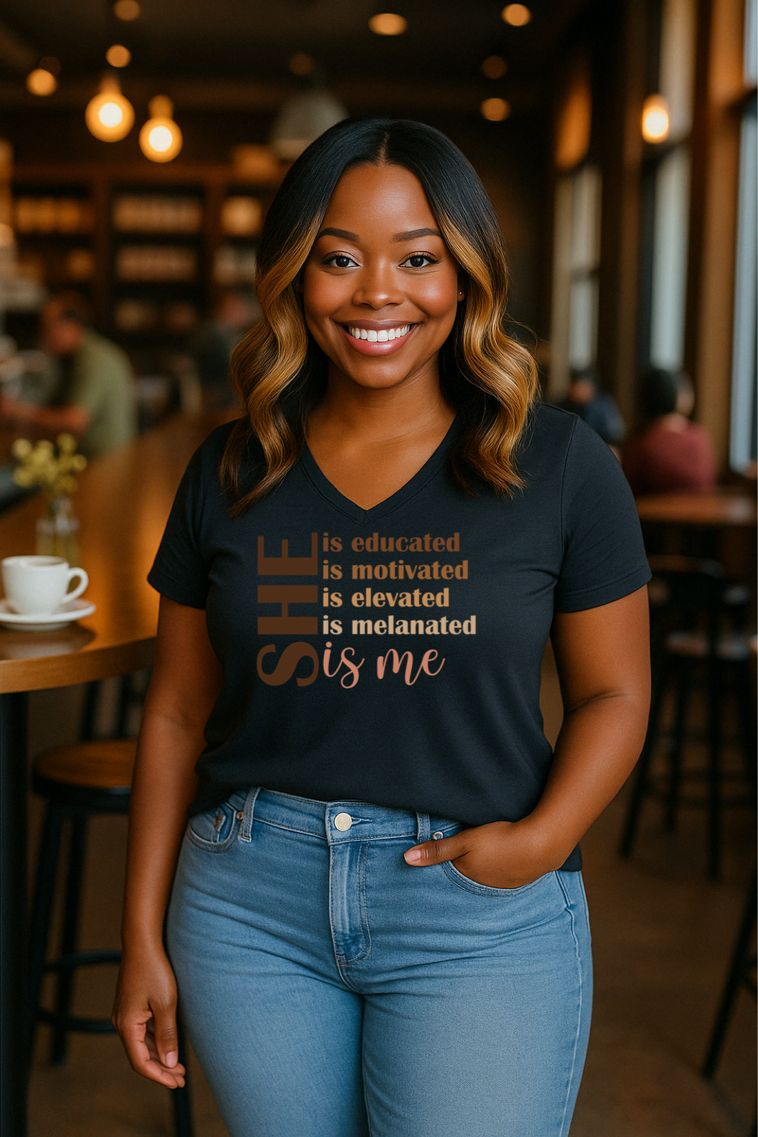 She is Me Tri-Blend V Neck T-shirt