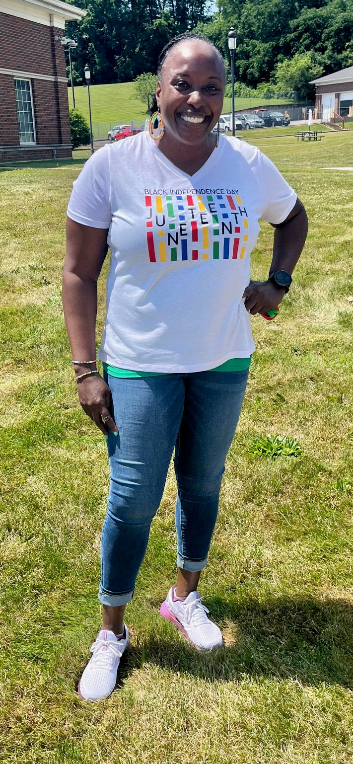 Black Independence Day Tri-Blend V-Neck T-shirt