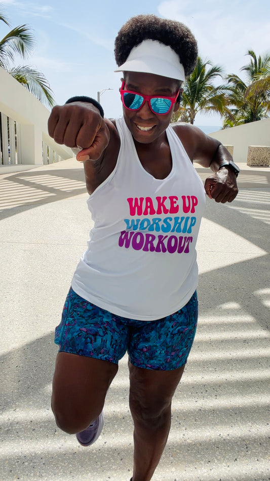 Wake Up Worship Racerback Tank Top