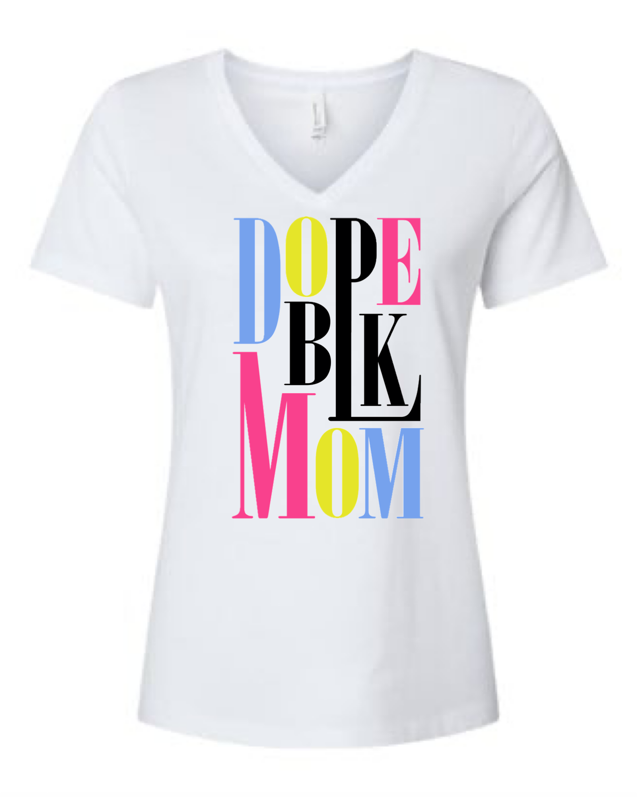 Dope Black Mom Tri- Blend V-Neck T-Shirt