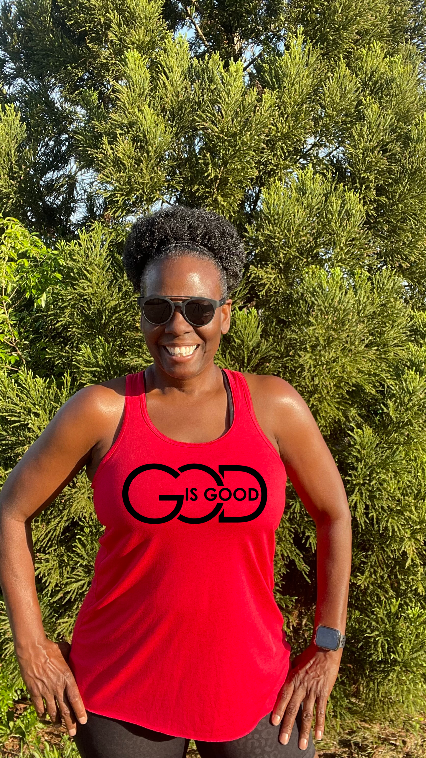 God Is Good Racerback Tank Top