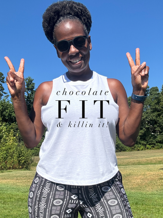 Chocolate Fit & Killin It Racerback Crop Tank