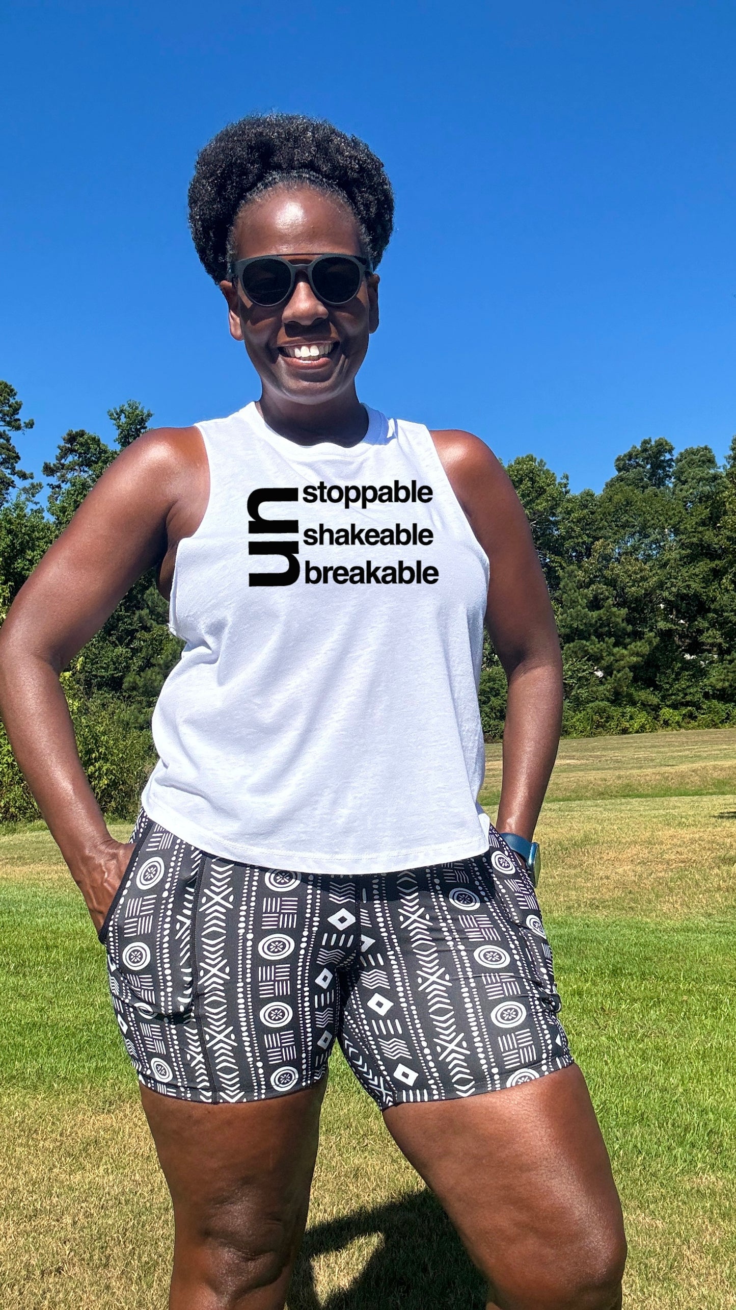 Unstoppable Unshakeable Unbreakable Racerback Crop Tank