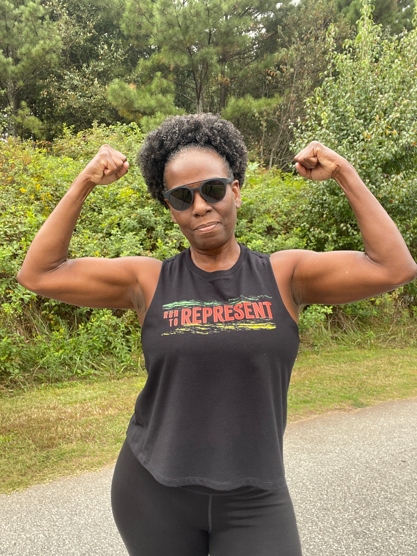 Run To Represent Racerback Crop Tank - The Race