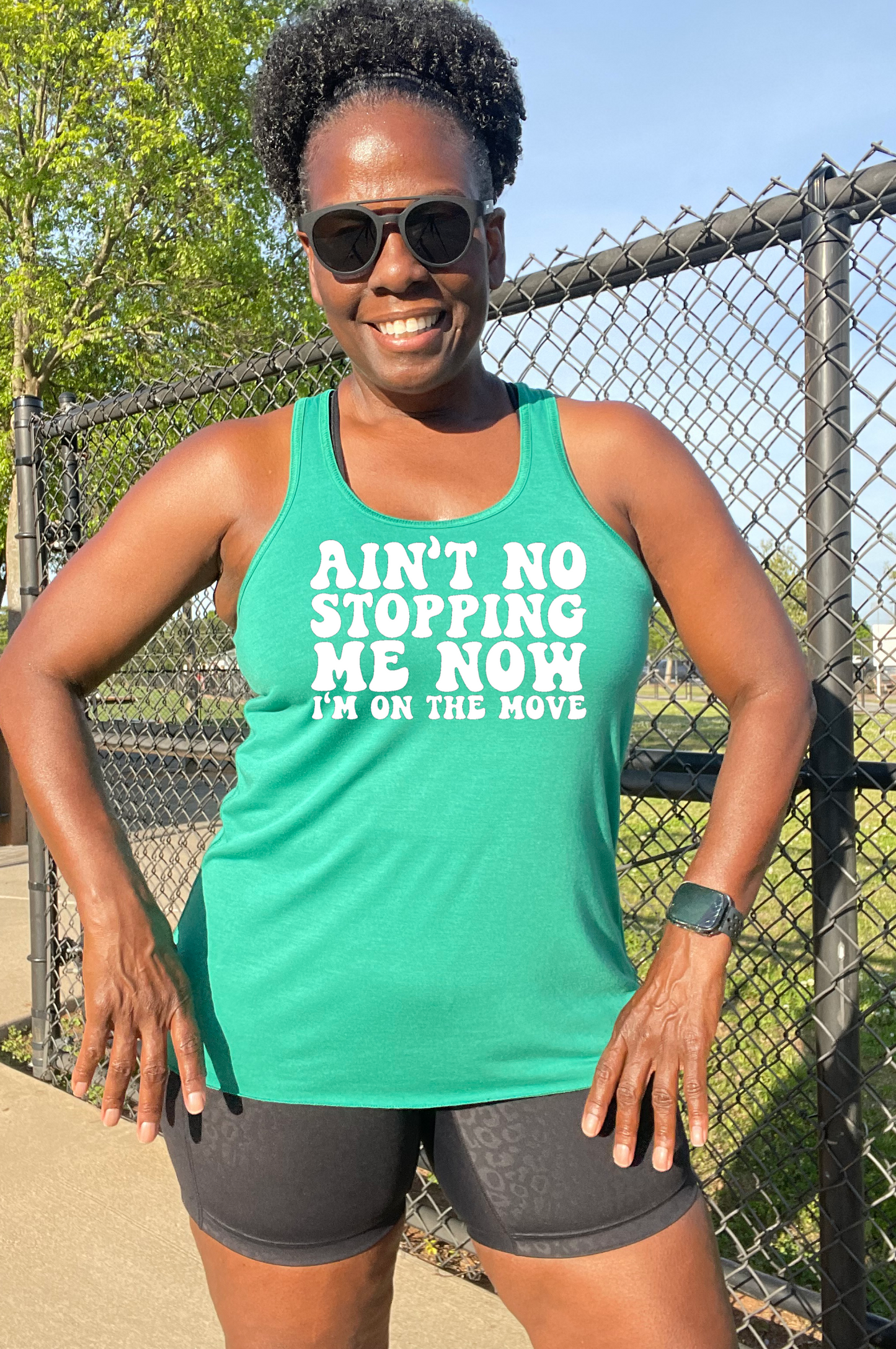 Ain't No Stopping Me Now Racerback Tank Top