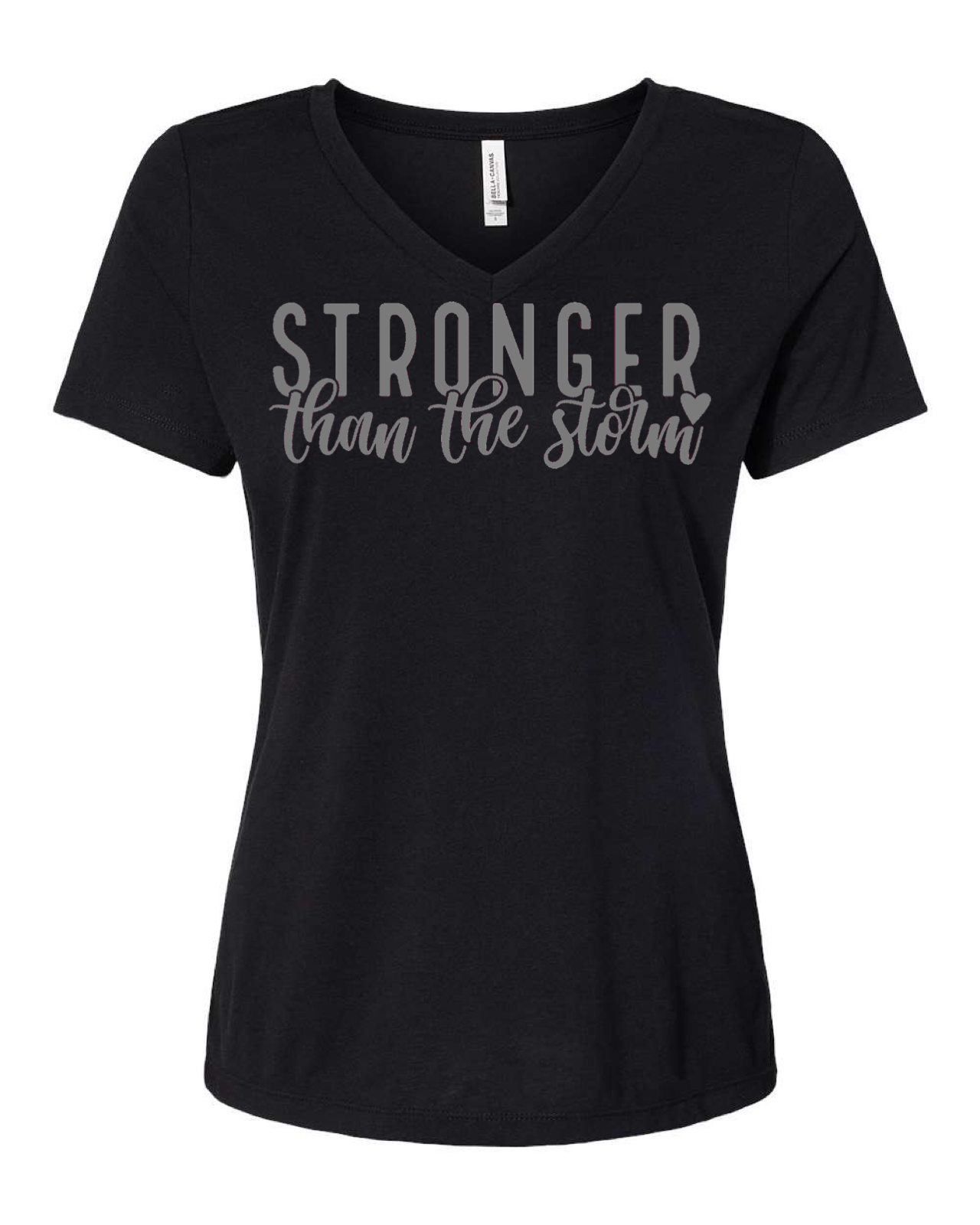 Stronger Than The Storm Tri- Blend V-Neck T-Shirt