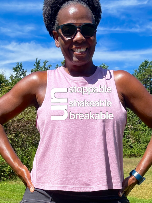 Unstoppable Unshakeable Unbreakable Racerback Crop Tank