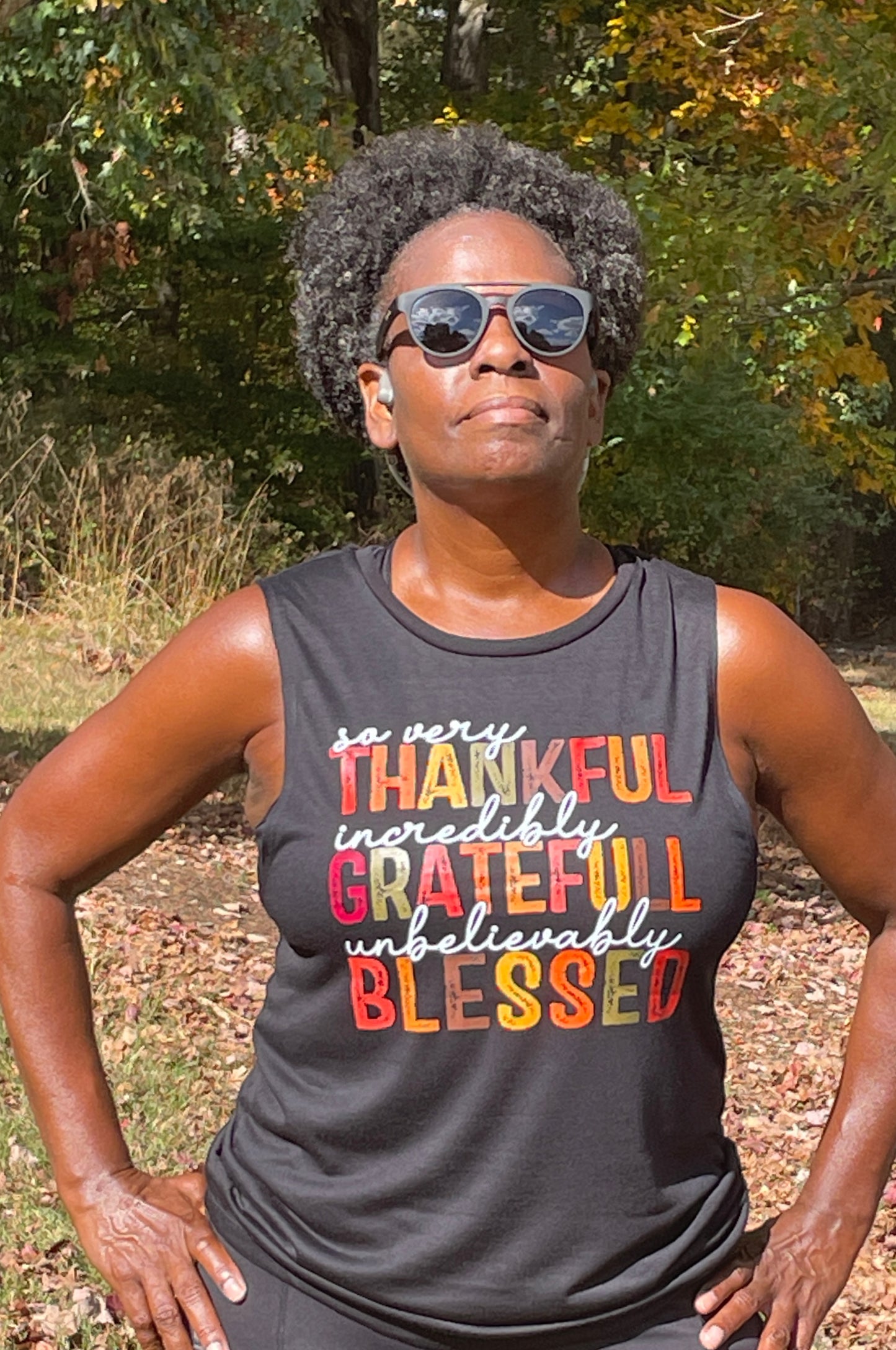 Thankful Grateful Blessed Muscle Tank