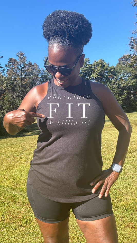 Chocolate Fit & Killin It Rocker Tank
