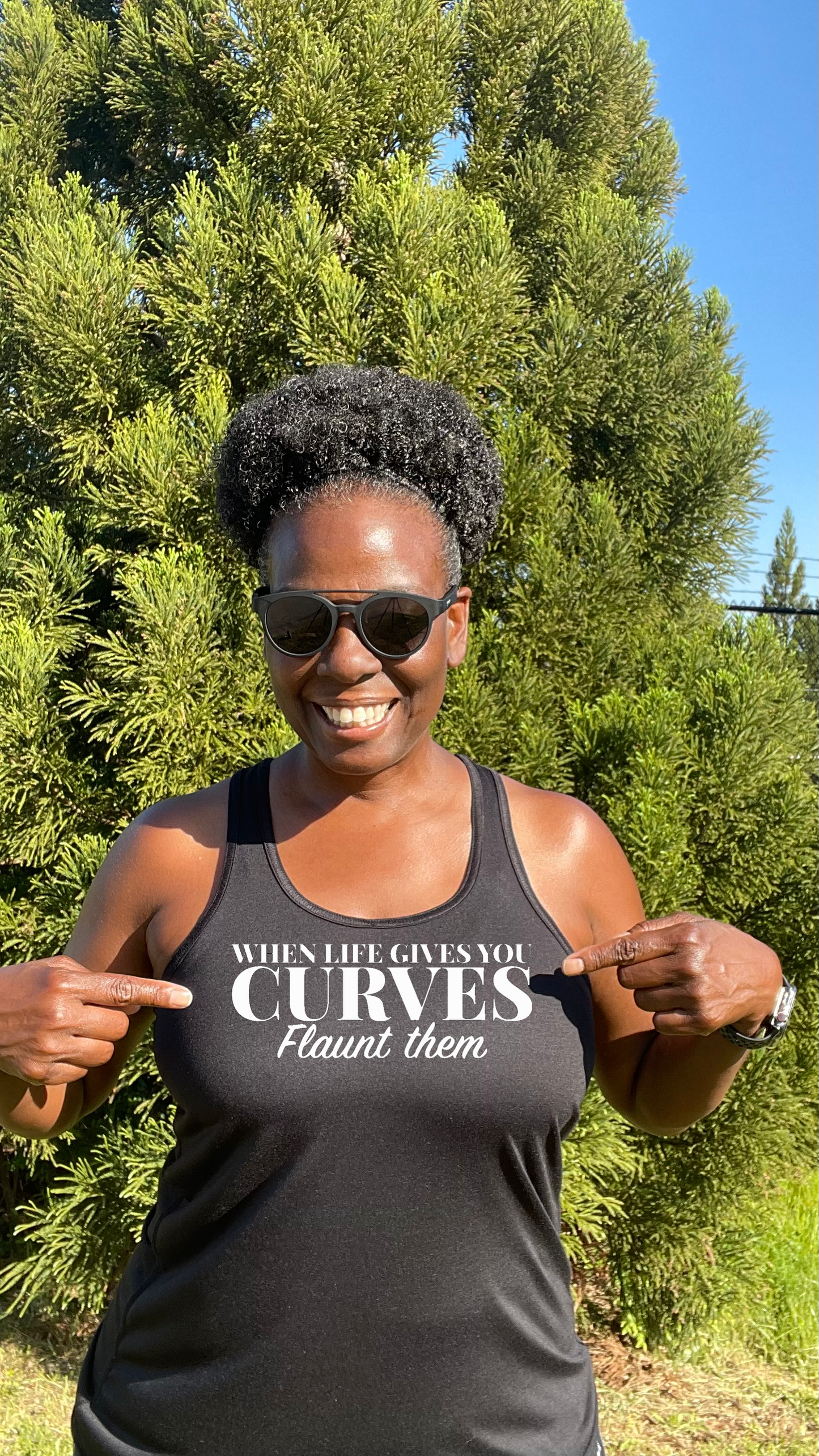When Life Gives You Curves, Flaunt Them Racerback Tank