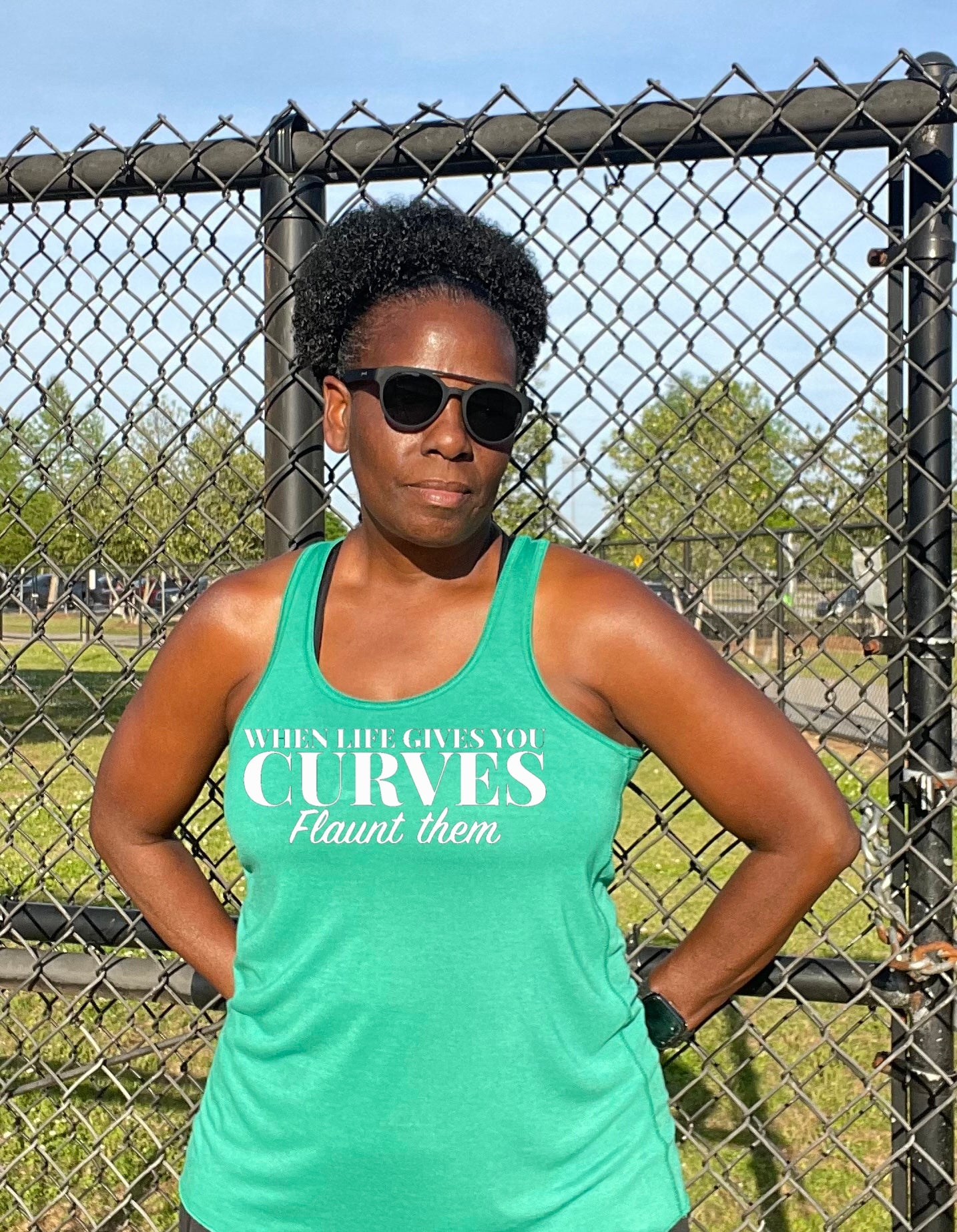 When Life Gives You Curves, Flaunt Them Racerback Tank