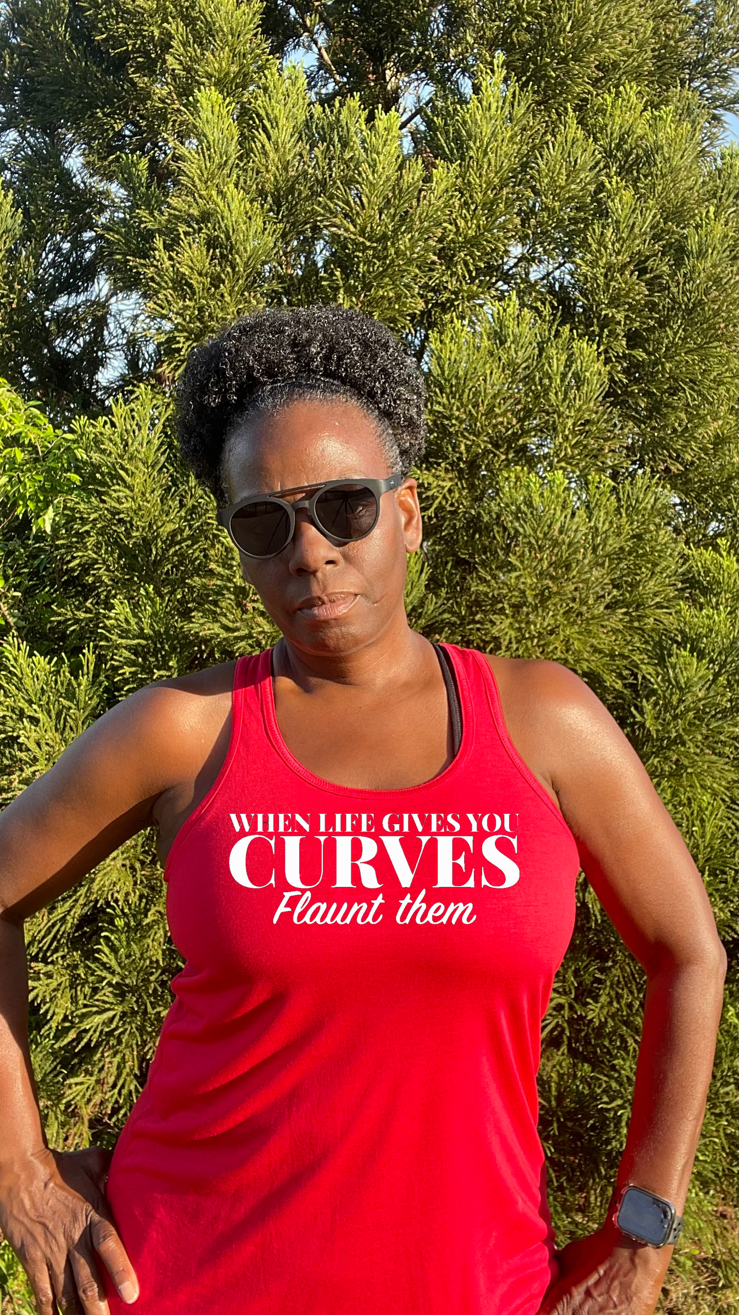 When Life Gives You Curves, Flaunt Them Racerback Tank