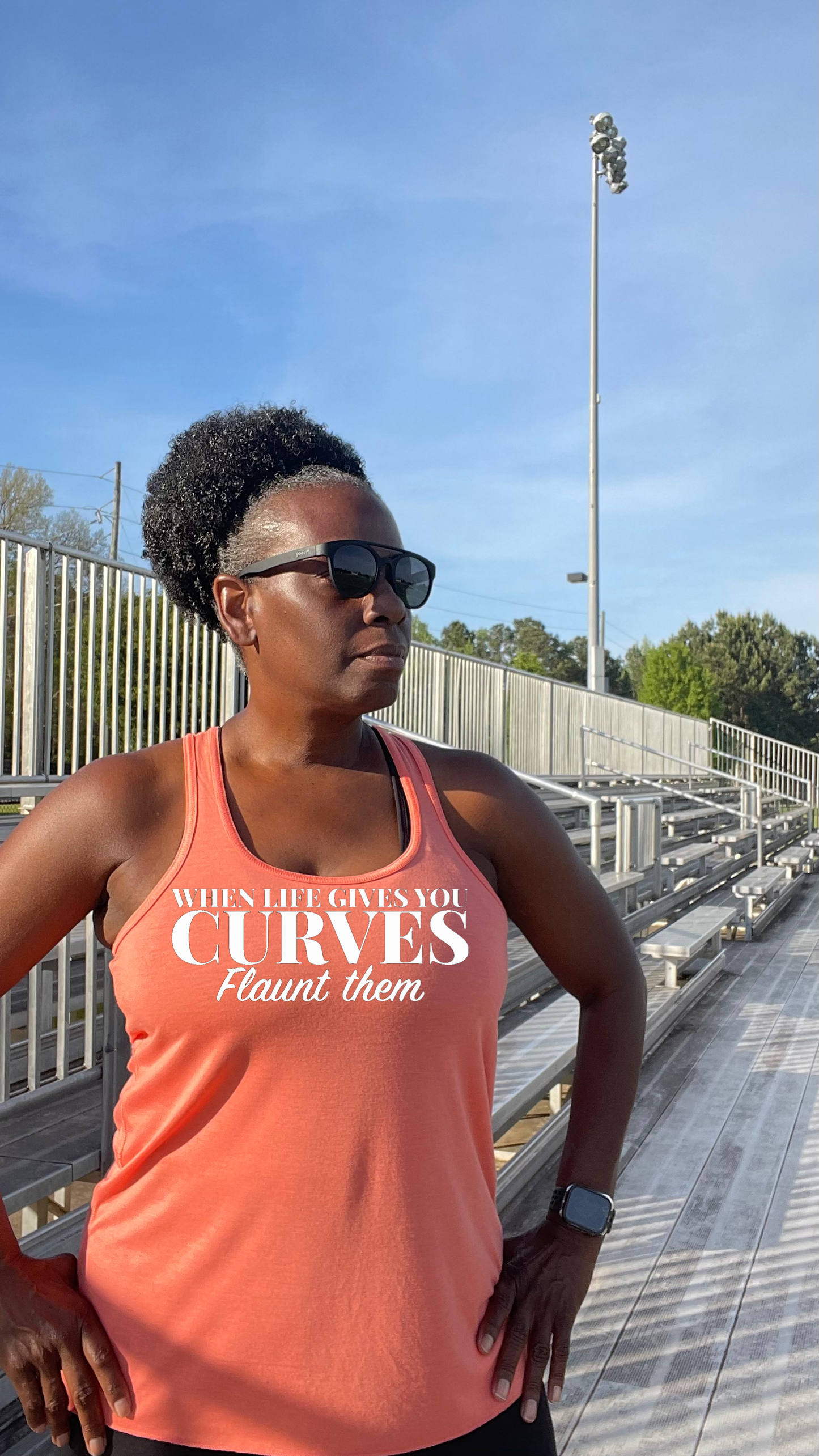 When Life Gives You Curves, Flaunt Them Racerback Tank