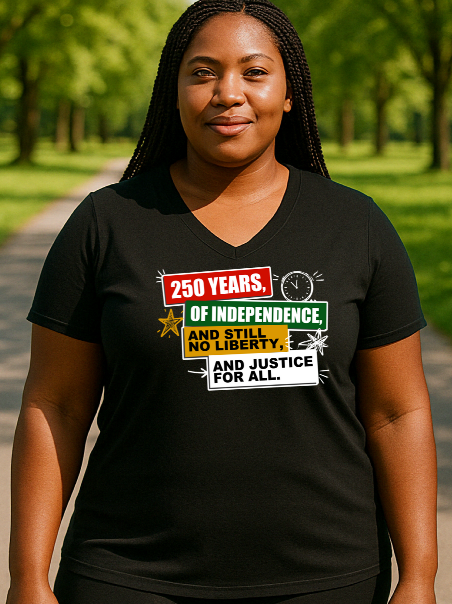 No Liberty No Justice Tri- Blend V-Neck T-Shirt