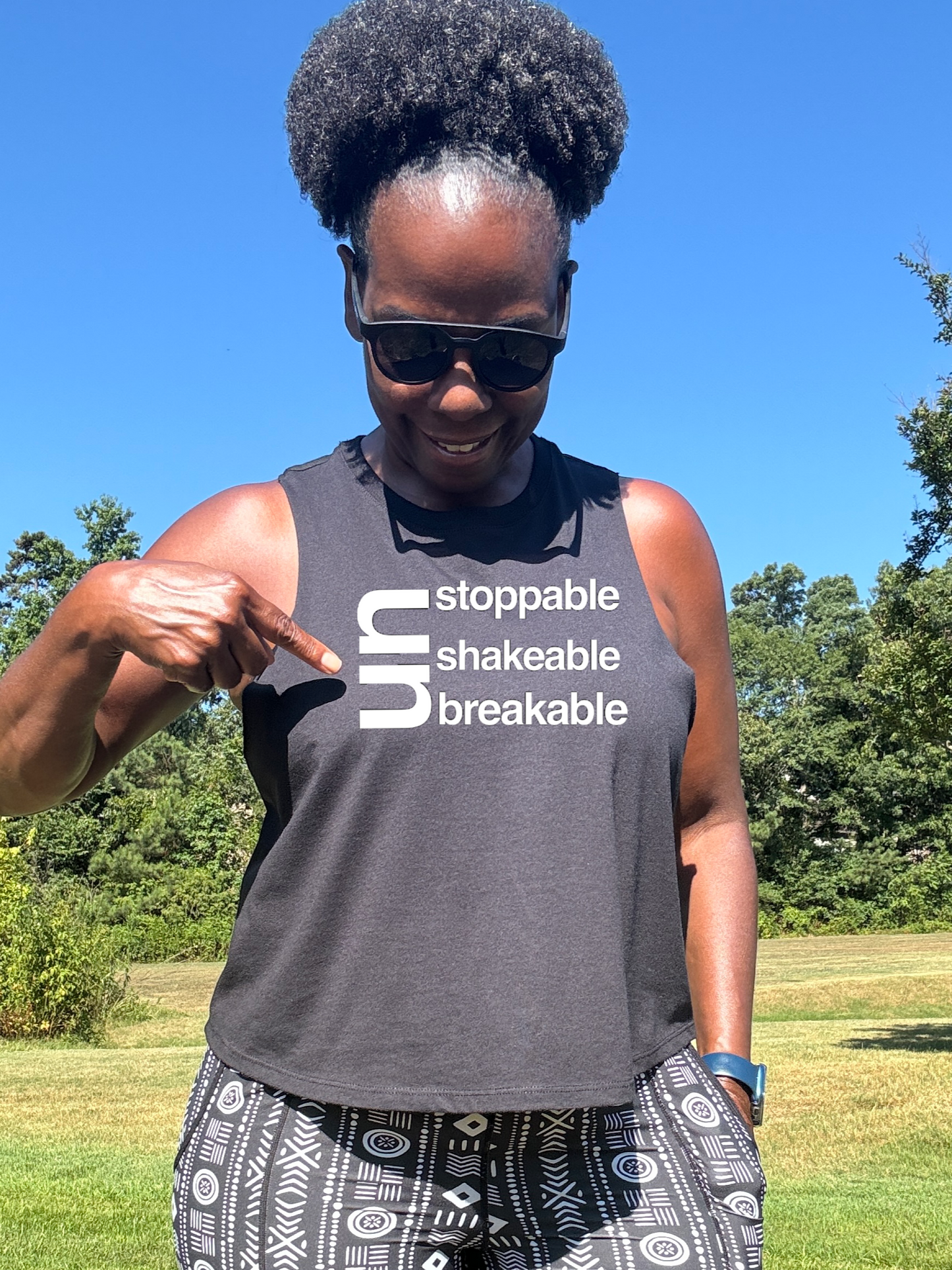 Unstoppable Unshakeable Unbreakable Racerback Crop Tank