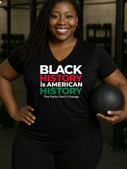 Black History Is American History Tri- Blend V-Neck T-Shirt