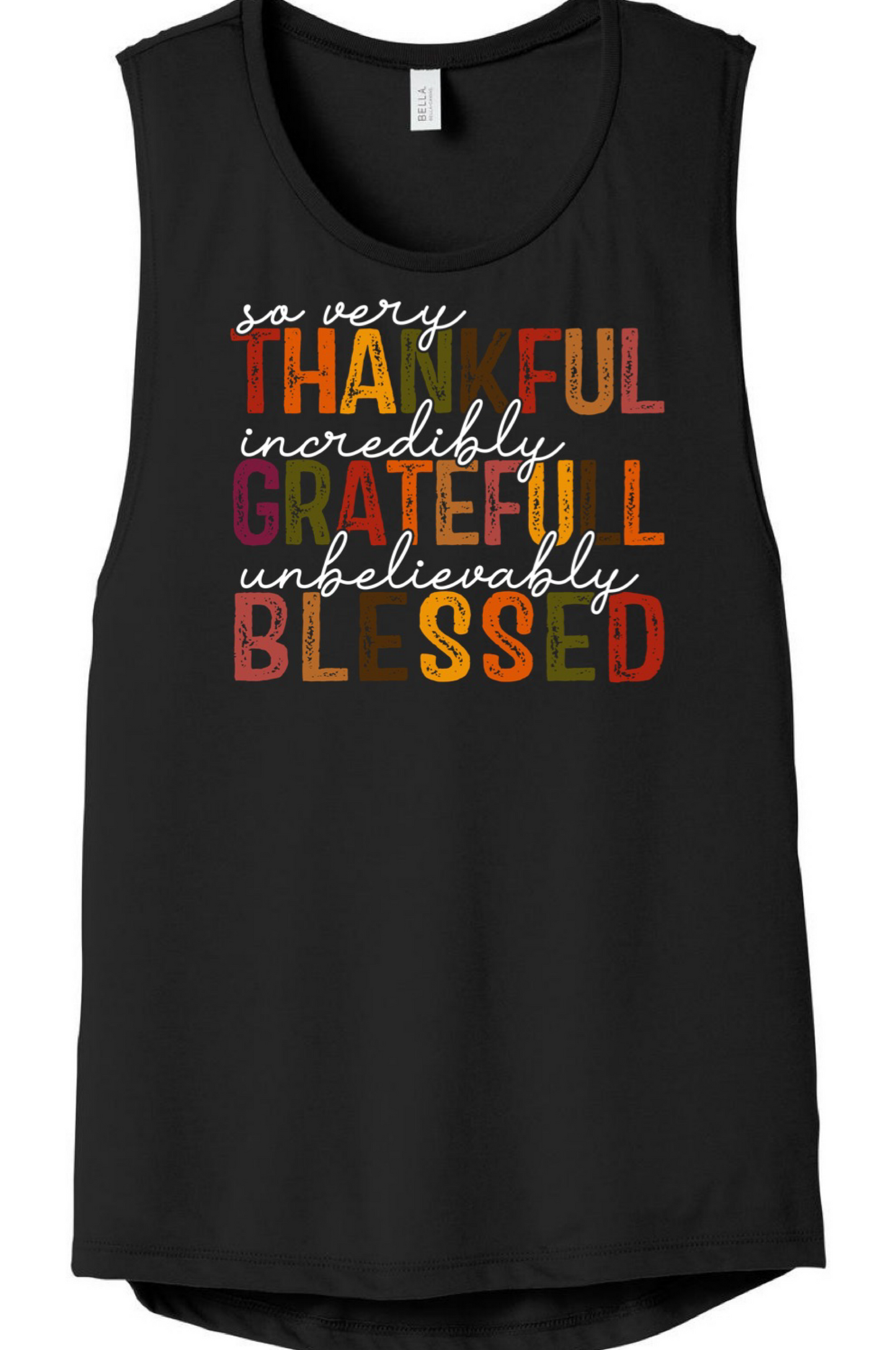 Thankful Grateful Blessed Muscle Tank