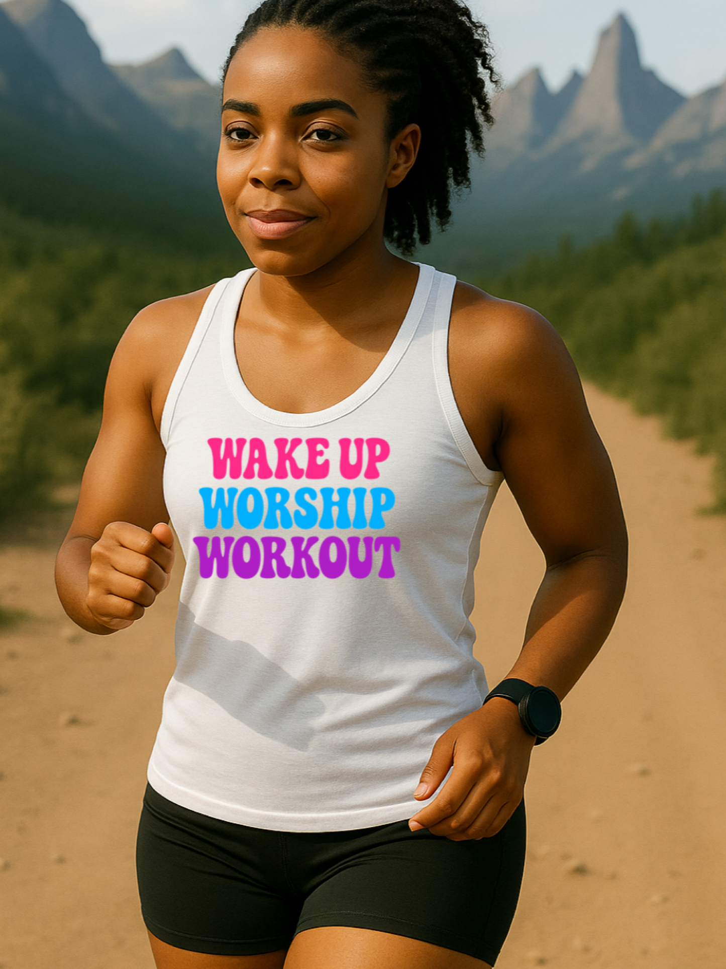 Wake Up Worship Racerback Tank Top