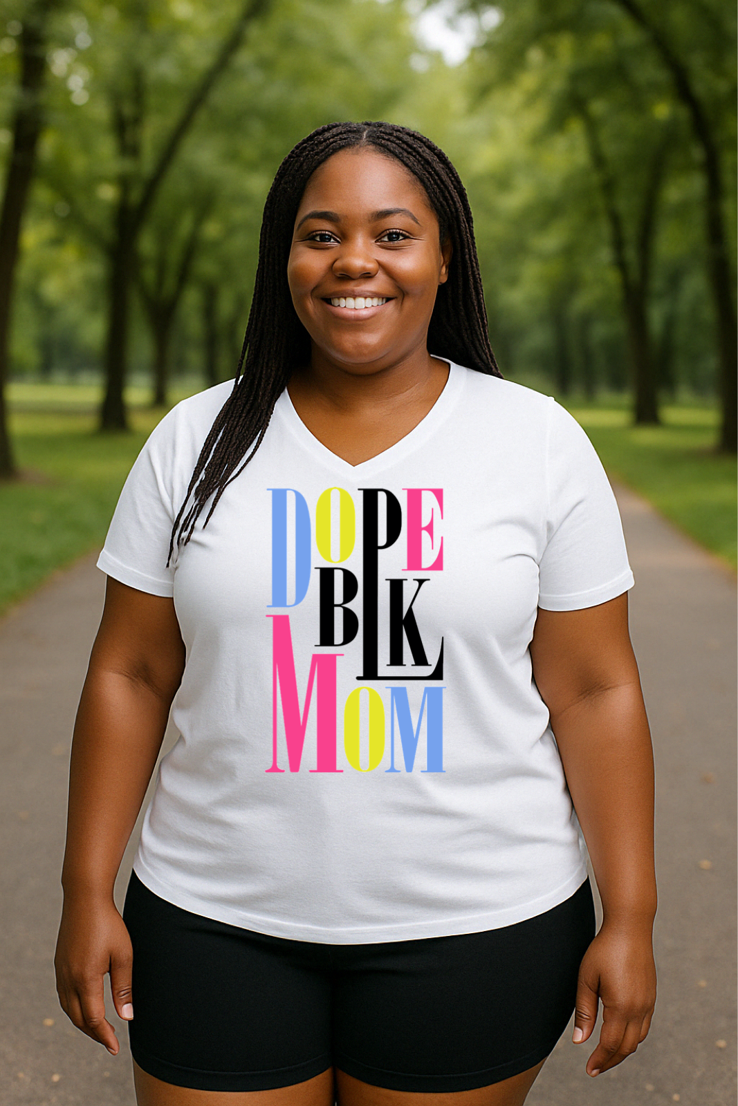 Dope Black Mom Tri- Blend V-Neck T-Shirt