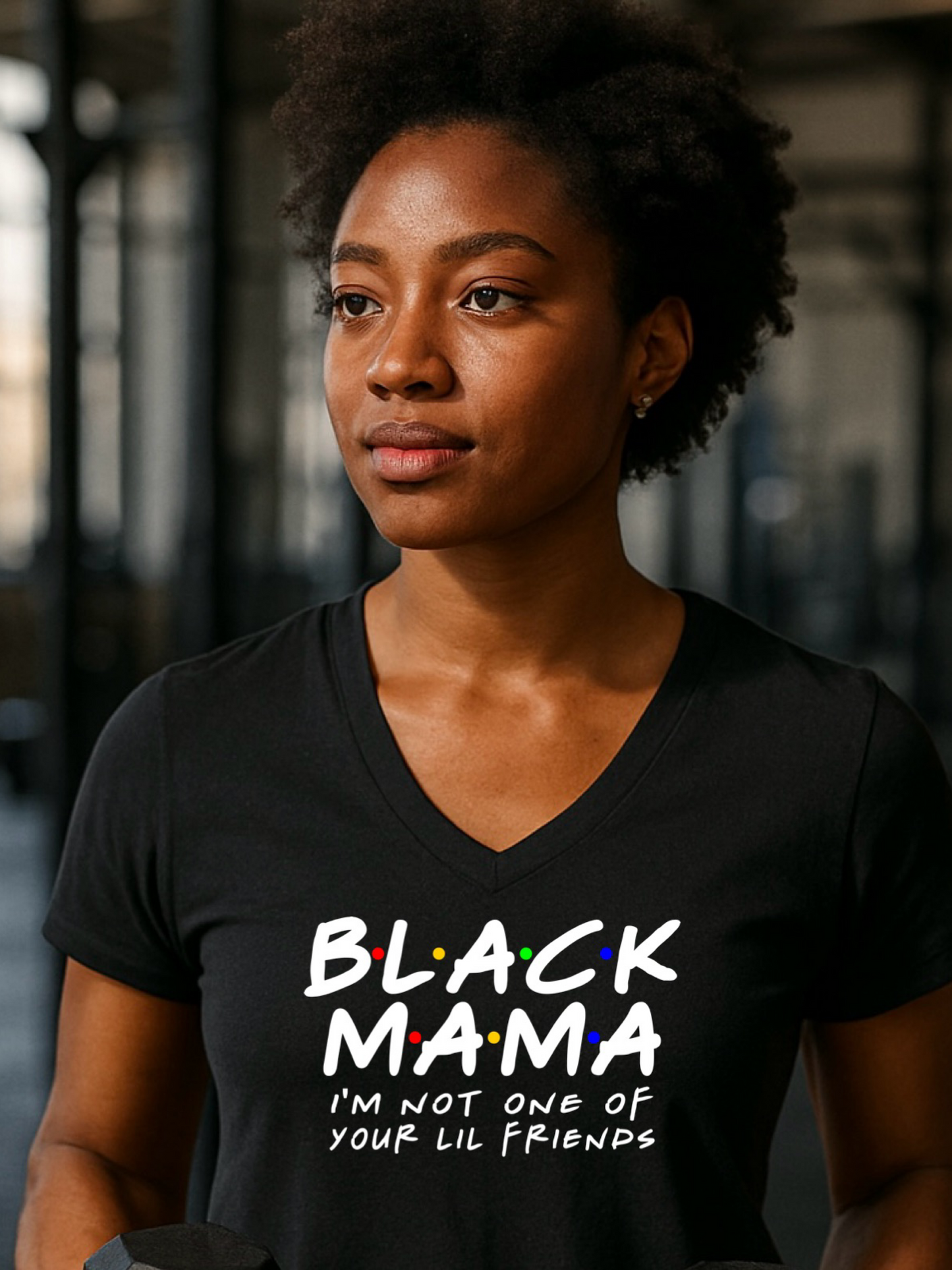 Black Mama Tri-Blend V Neck T-shirt