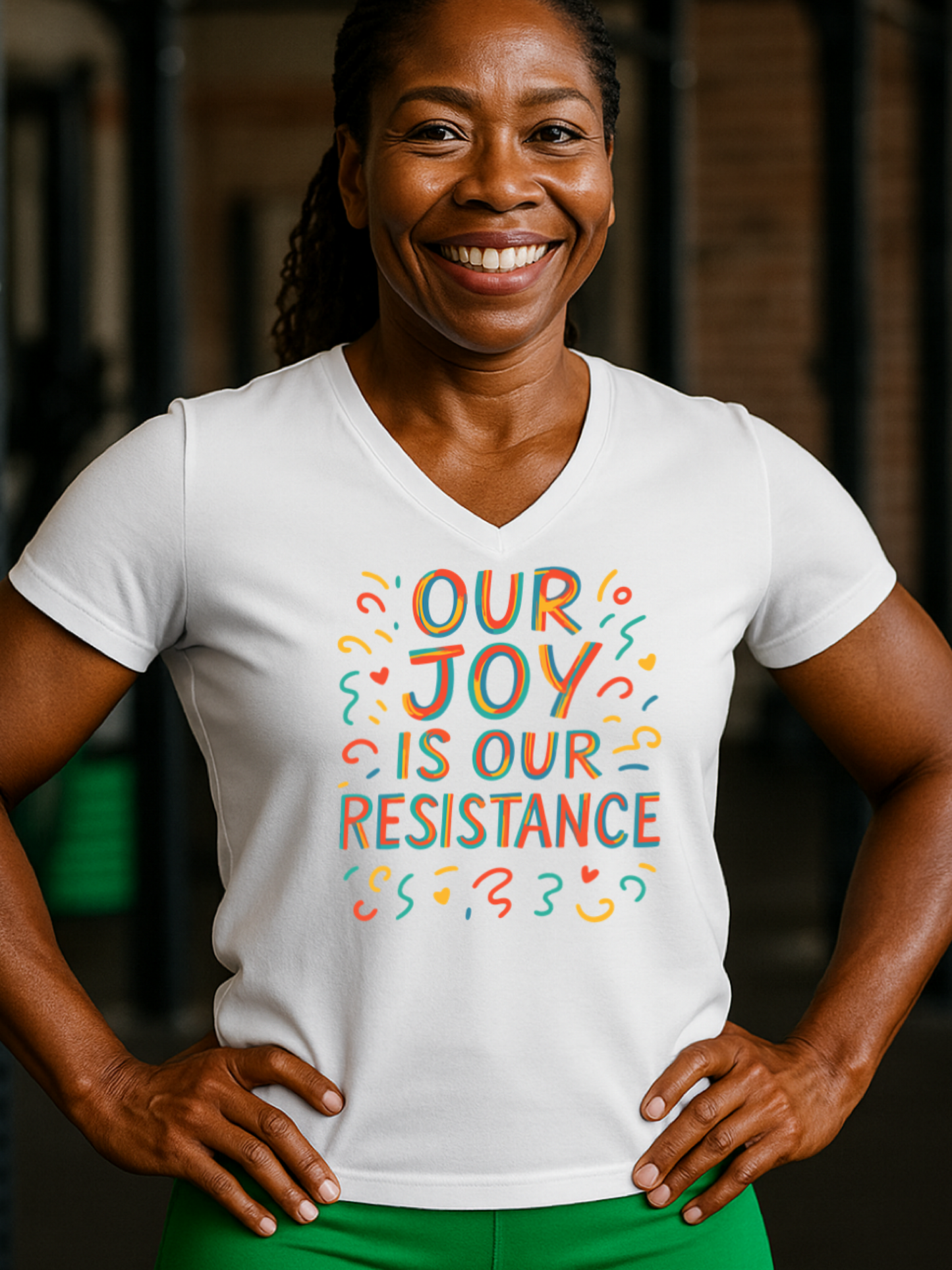Our Joy is Our Resistance Tri-Blend V Neck T-shirt