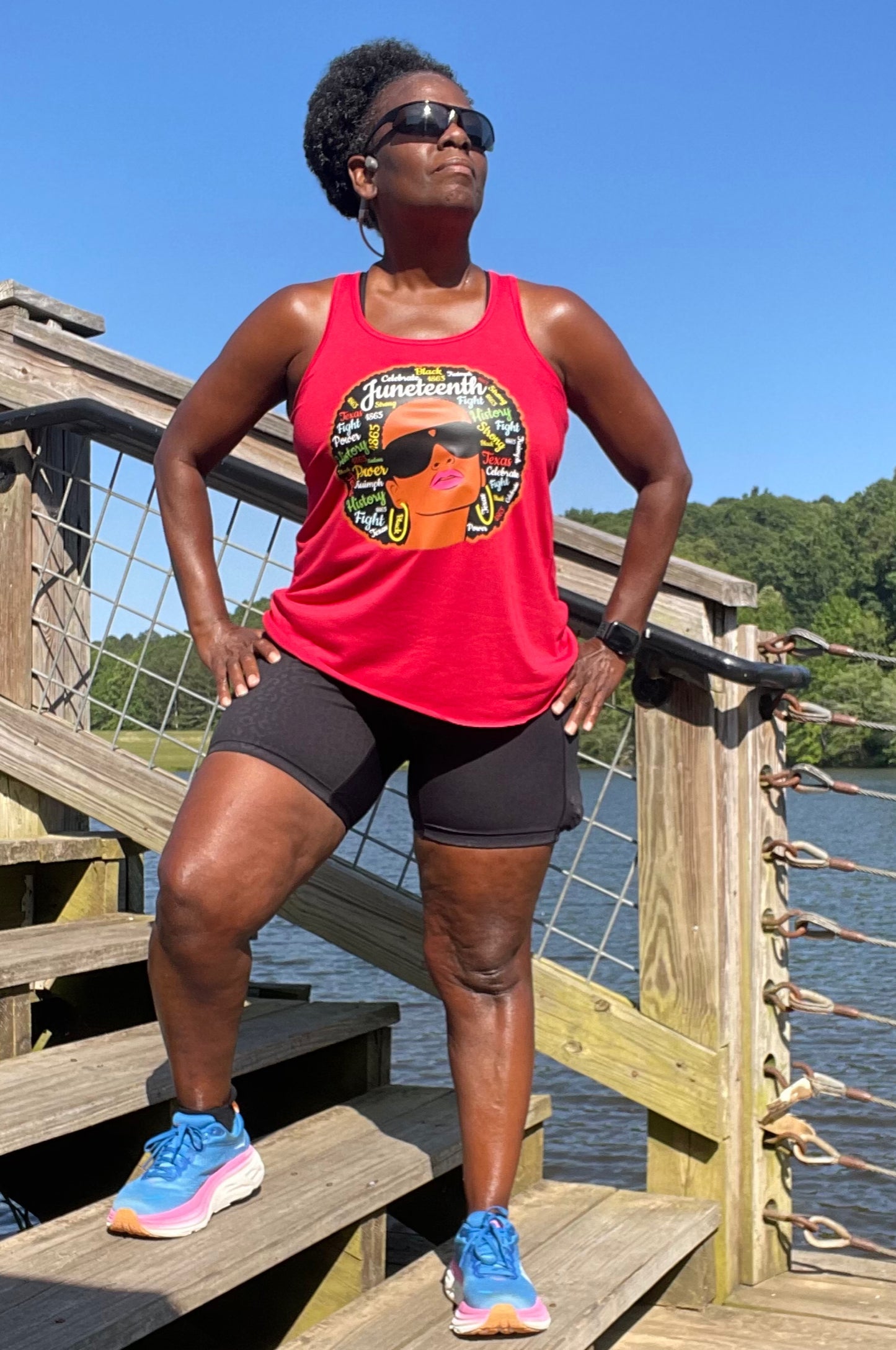 Juneteenth Afro Racerback Tank Top