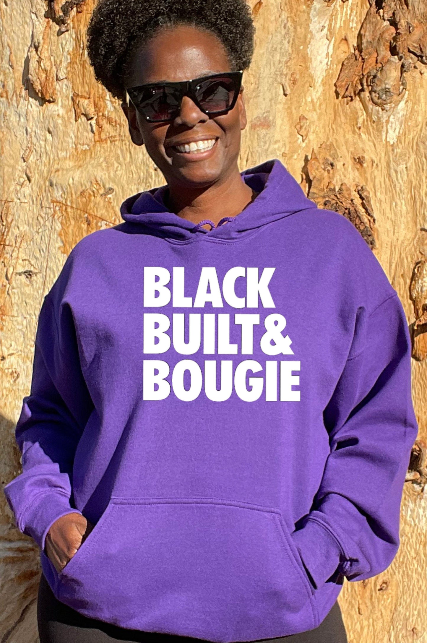 Black Built Bougie Bright Colors Hoodie Hoodie Gildan S Purple