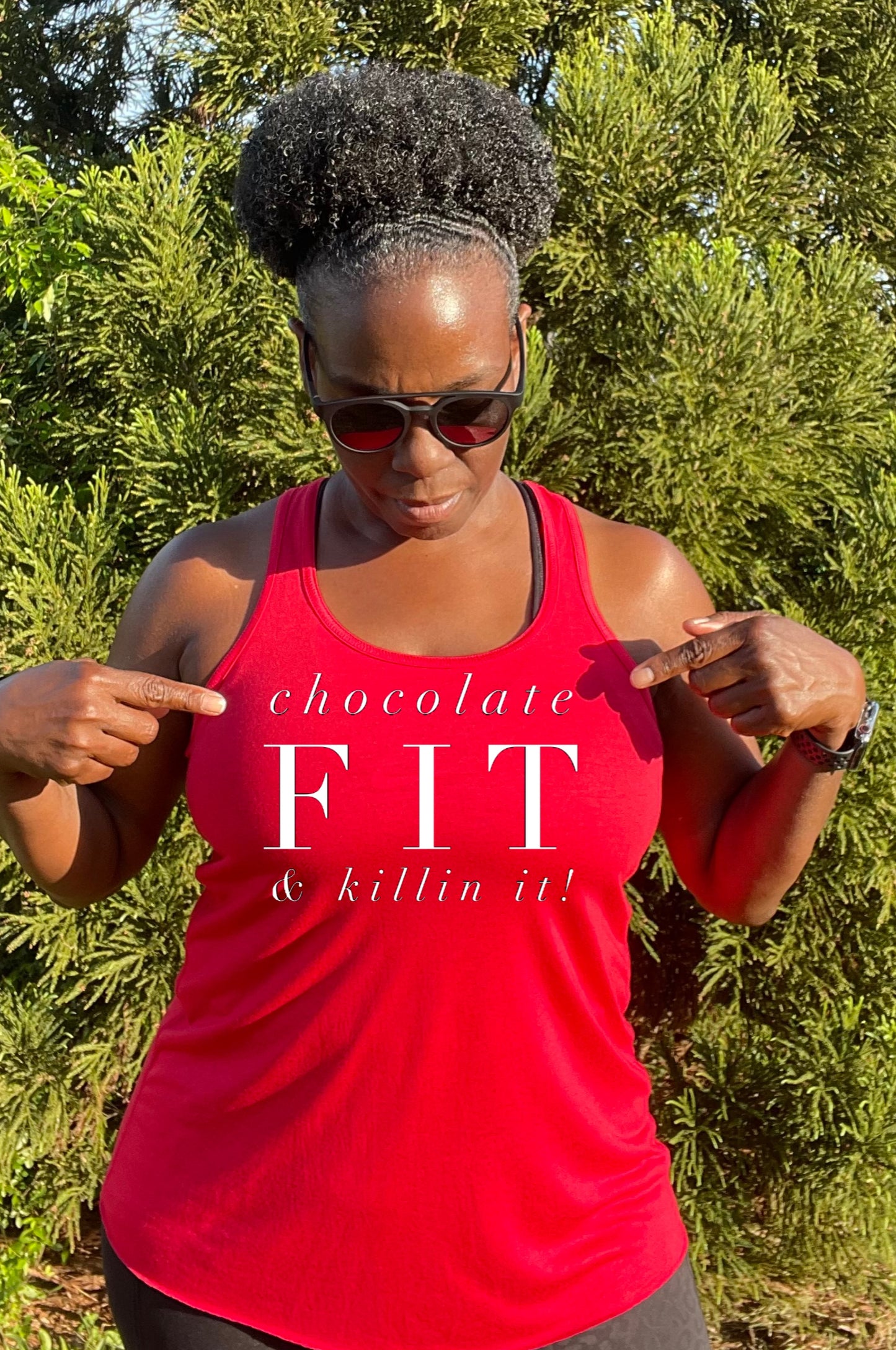 Chocolate Fit & Killin it Racerback Tank Top