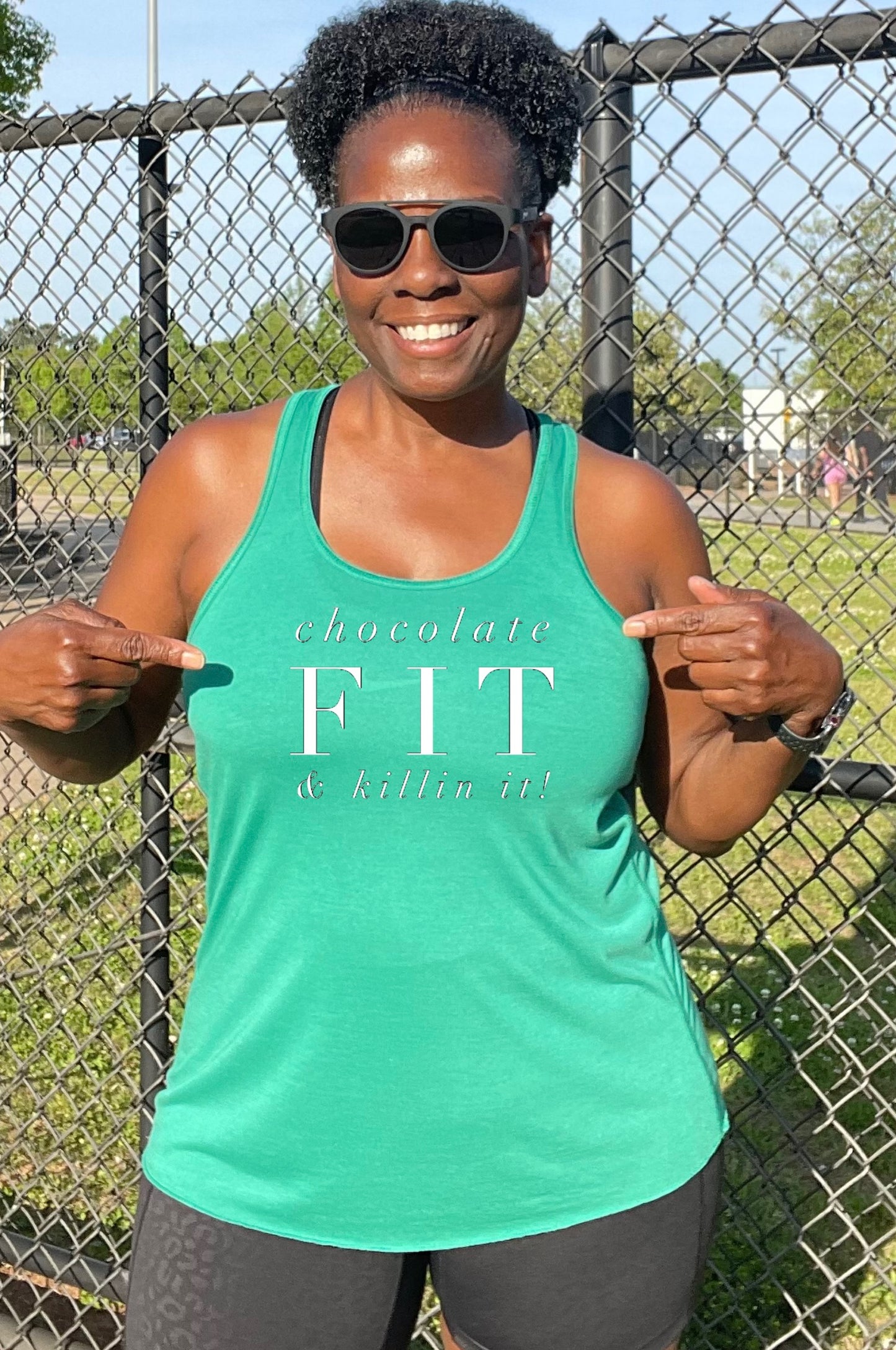 Chocolate Fit & Killin it Racerback Tank Top