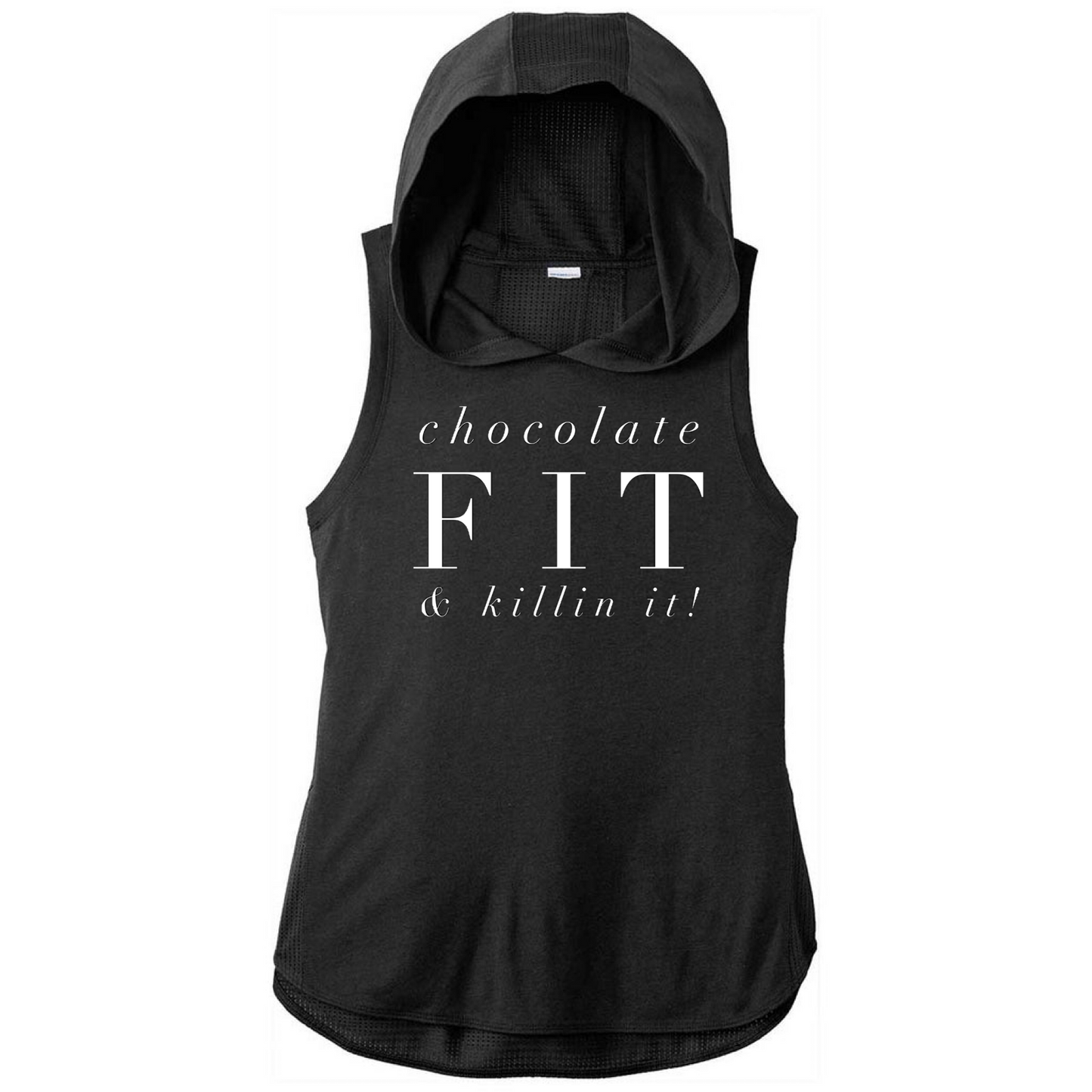 Chocolate Fit & Killin It Fitness Hoodie Tank Top