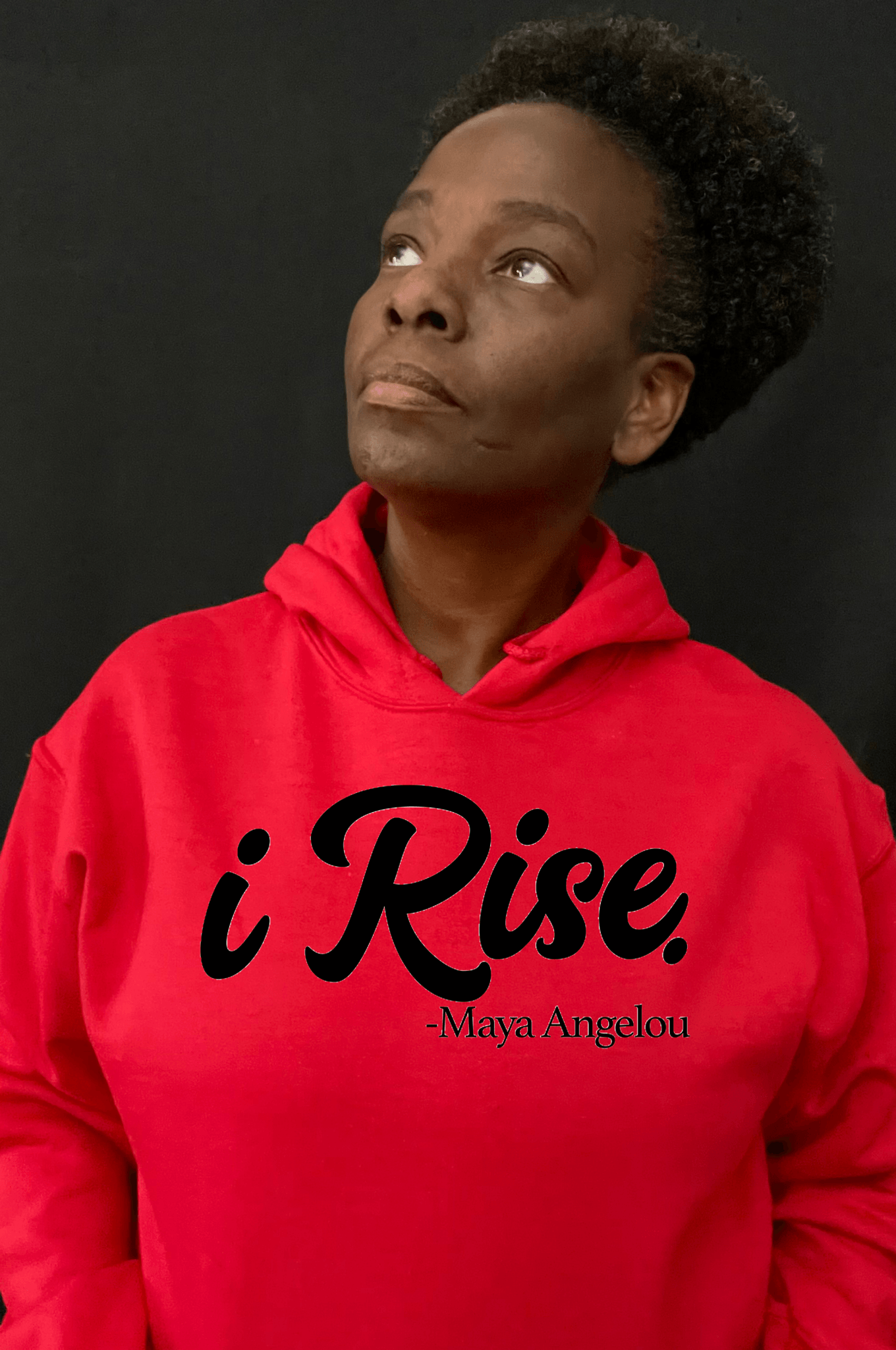 I Rise red Unisex Hoodie for black history month