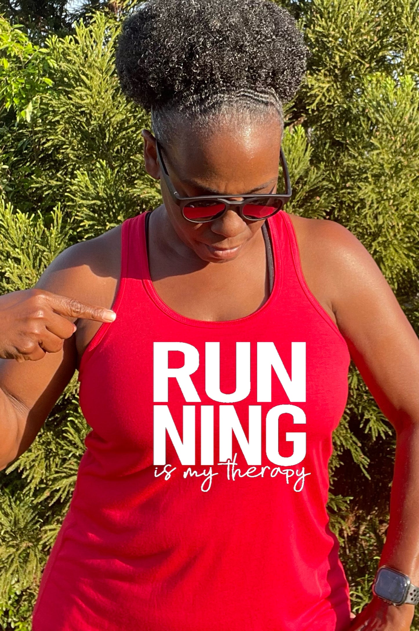 Running is My Therapy Racerback Tank Top