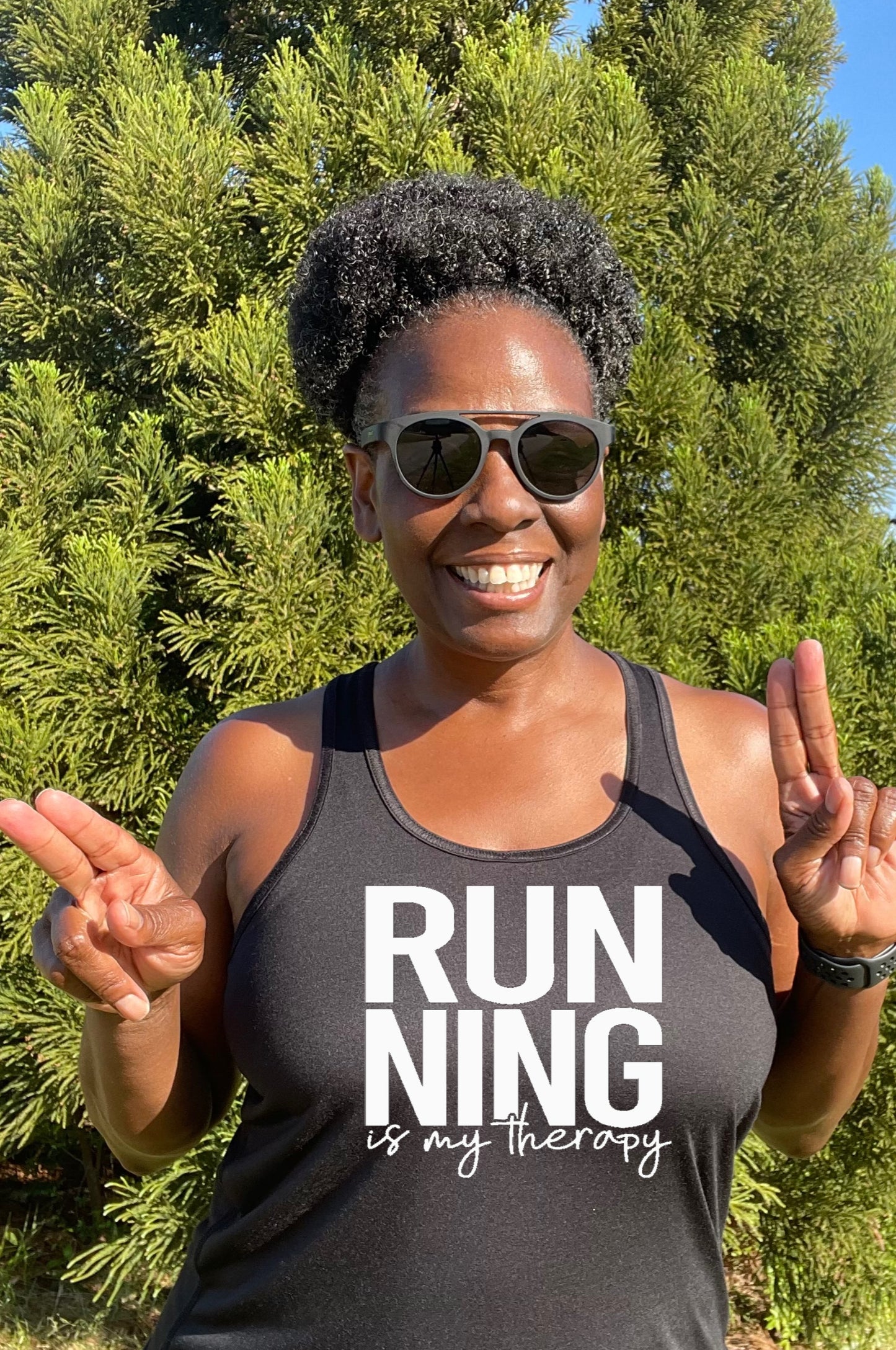 Running is My Therapy Racerback Tank Top