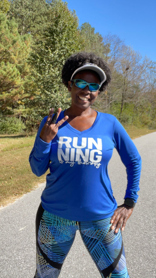 Running is My Therapy Long Sleeve T-shirt