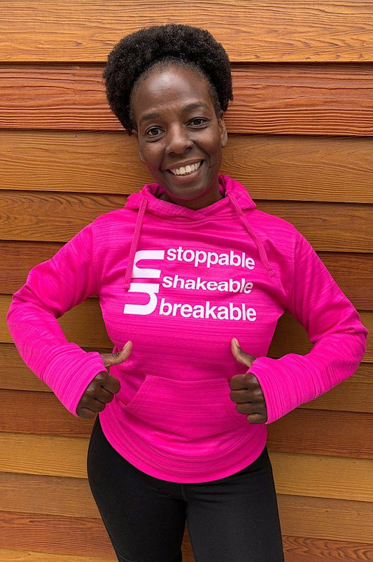 Un Stoppable - UnShakable - UnBreakable Hoodie Pink (Breast Cancer Awareness) Sweatshirt J America