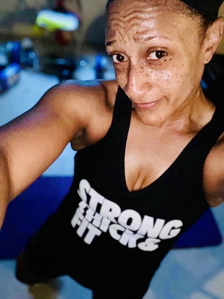 Black girl selfie in Strong Thick Fit Tank Top Tank Top