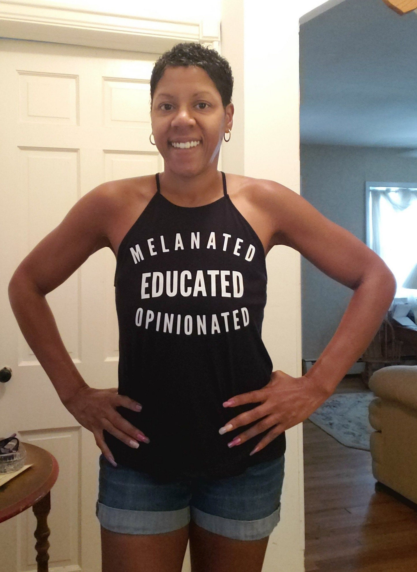 Melanated Educated Opinionated String tank String Tank Bella 