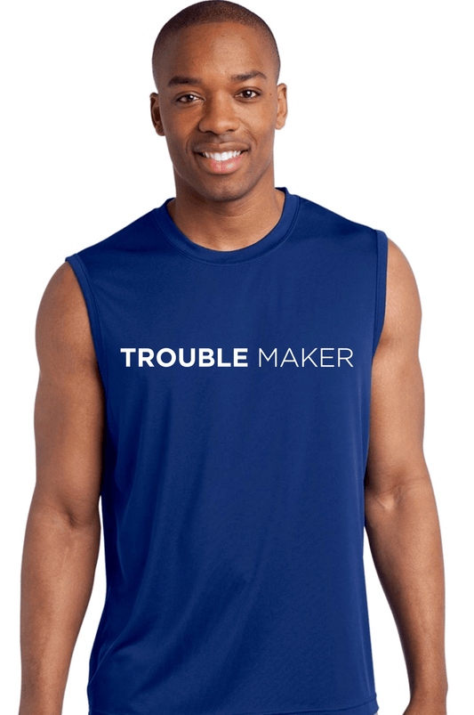 Men’s Trouble Maker Tank Top Muscle Tank Sport Tek S Royal Blue
