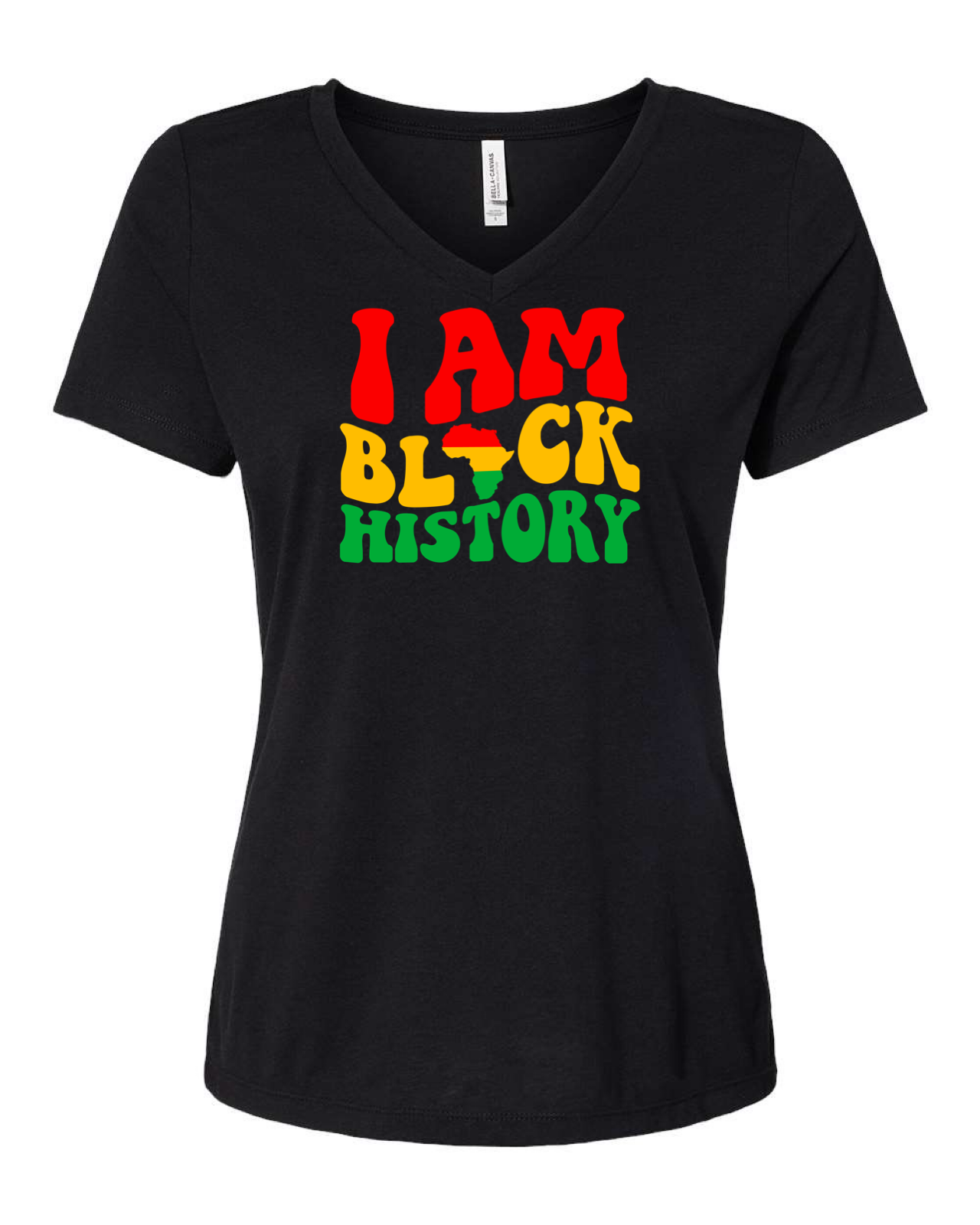 I Am Black History Tri- Blend V-Neck T-Shirt - 2024