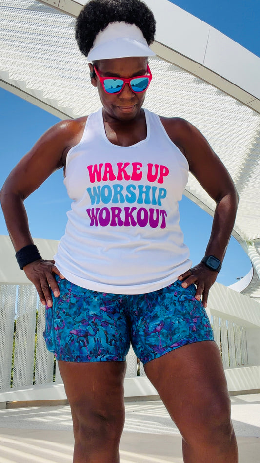 Wake Up Worship Racerback Tank Top
