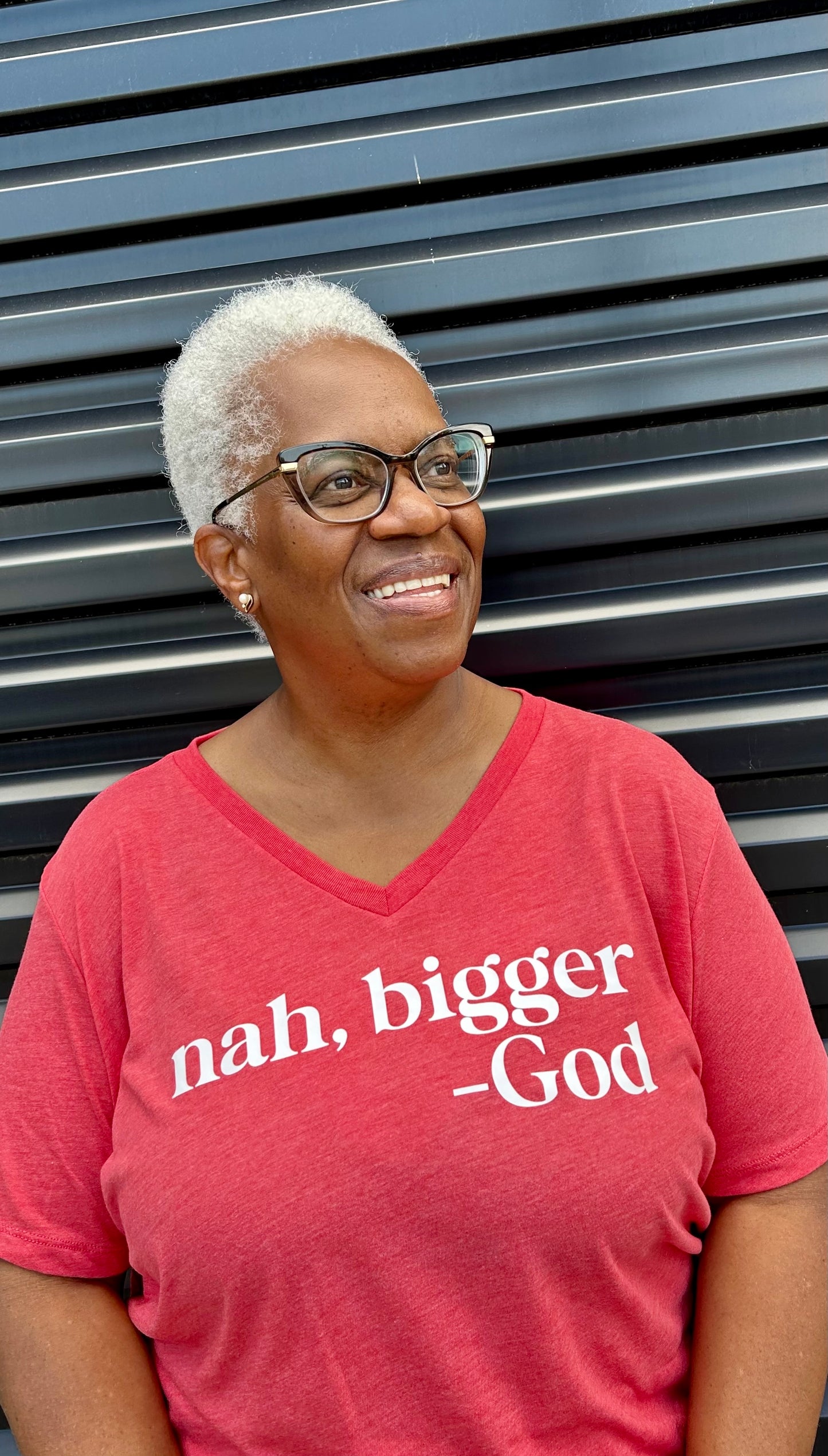 Nah, Bigger God Tri- Blend V-Neck T-Shirt