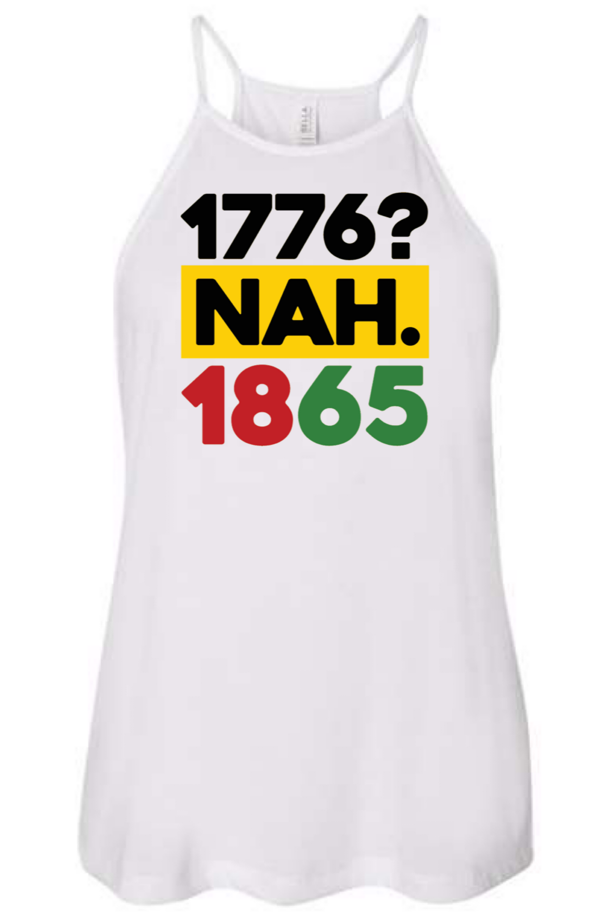 White fitness tank for Juneteenth and Black women