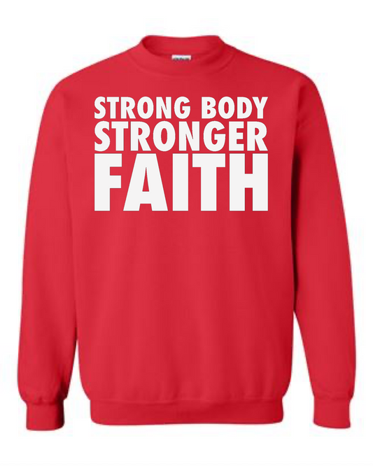 Men's Strong Body Stronger Faith Crewneck Sweatshirt