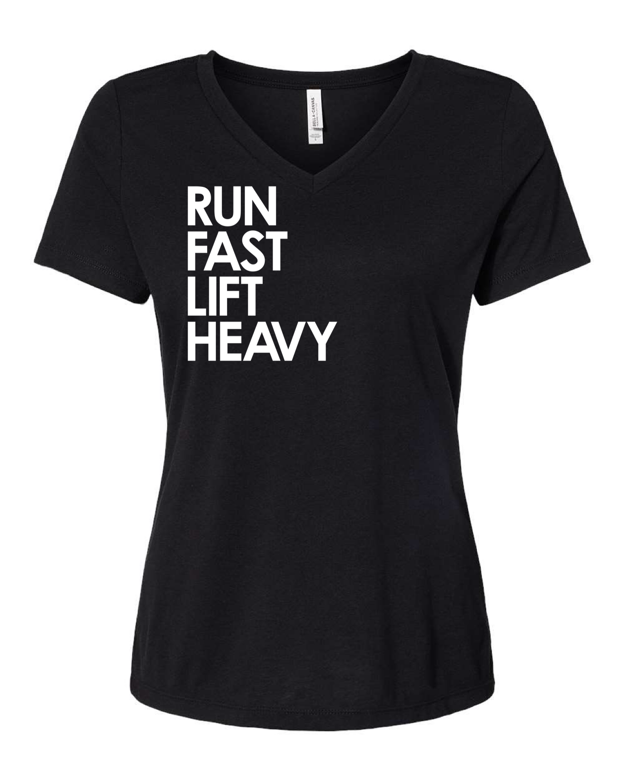 Run Fast Lift Heavy Tri- Blend V-Neck T-Shirt