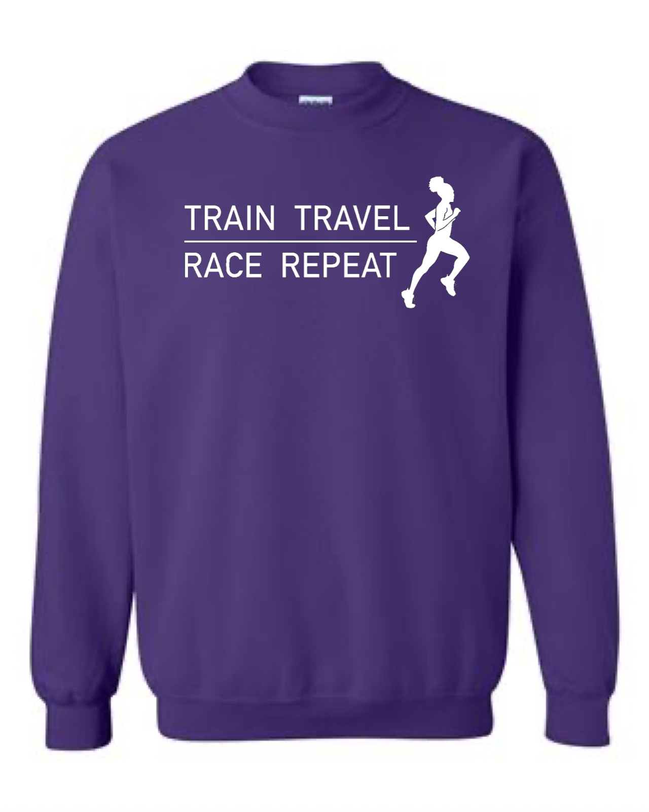 Train Travel Race Repeat Crewneck Sweatshirt