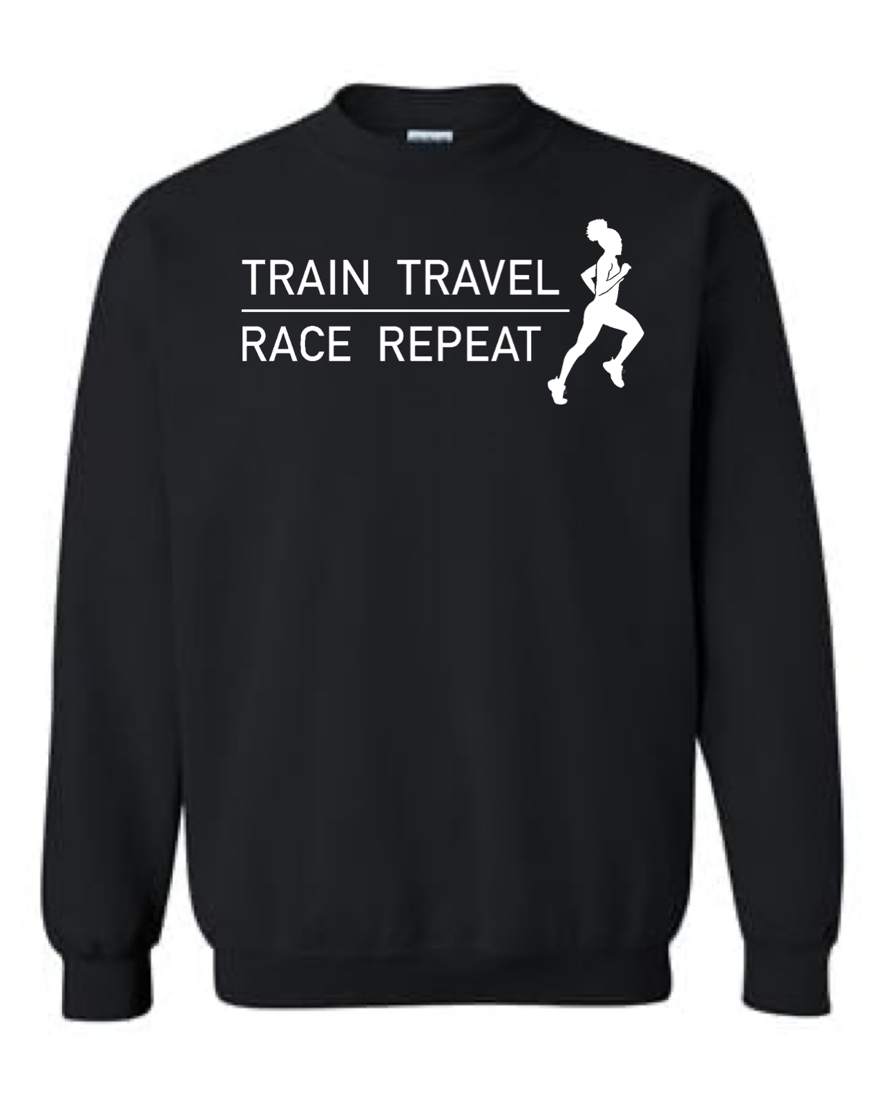 Train Travel Race Repeat Crewneck Sweatshirt