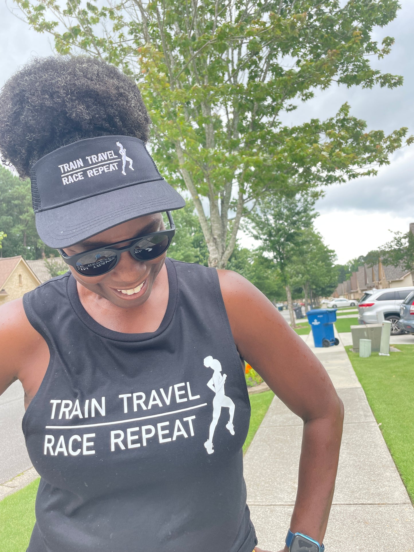 Train Travel Race Repeat  Muscle Tank