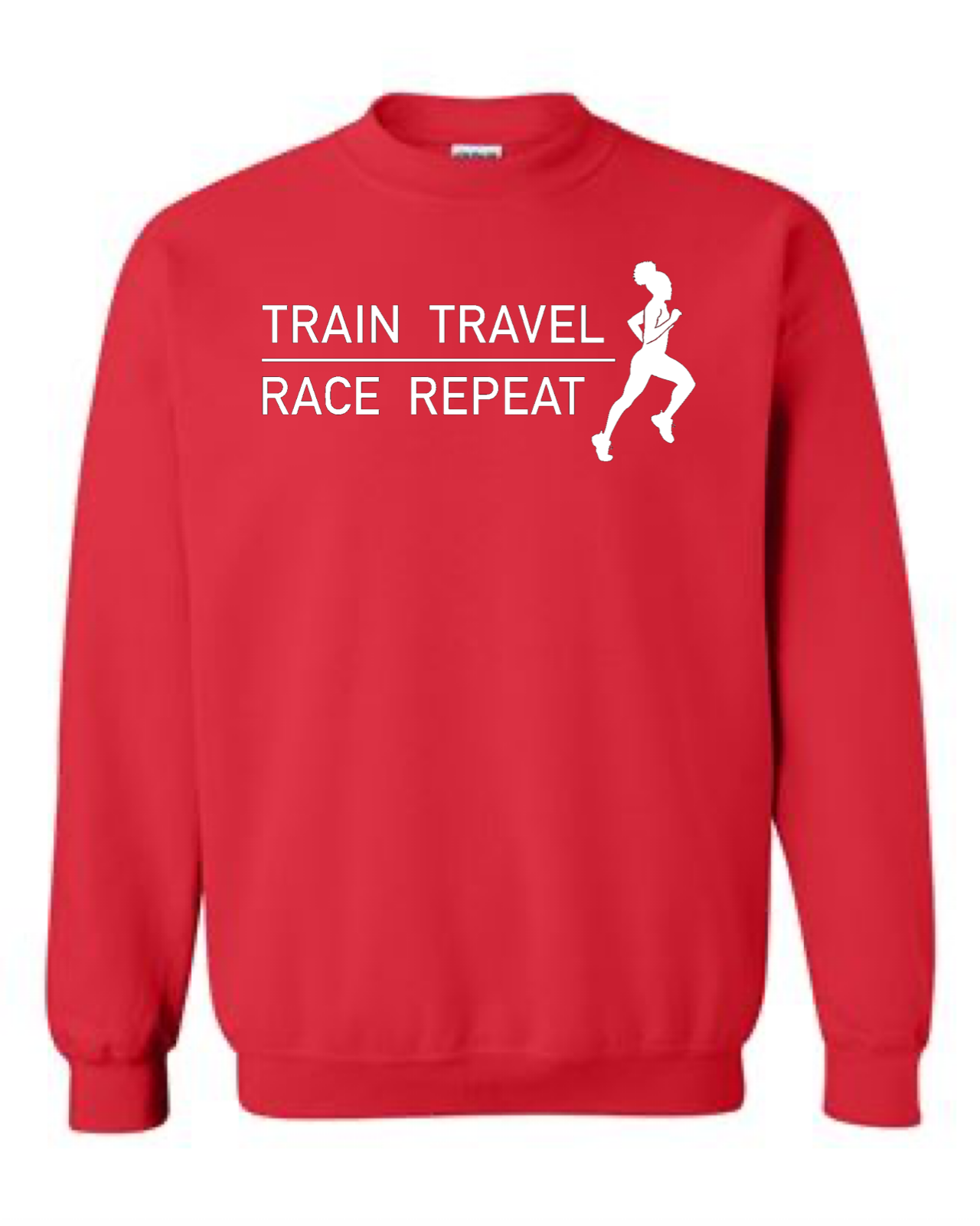 Train Travel Race Repeat Crewneck Sweatshirt