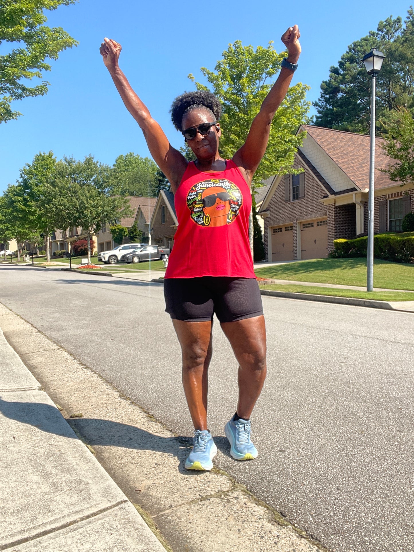 Juneteenth Afro Racerback Tank Top