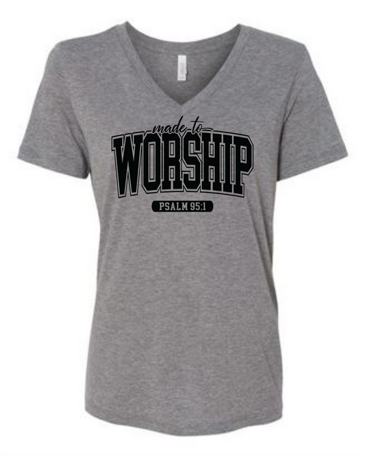 Made To Worship Tri- Blend V-Neck T-Shirt